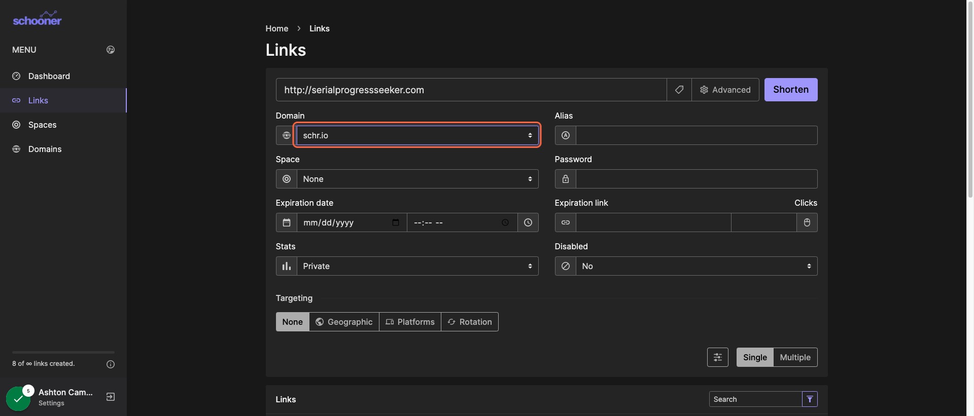 Select your Domain from the Domain List