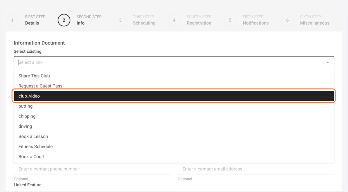 Select existing document from "Select Existing" dropdown.