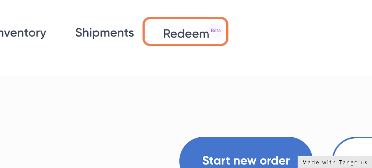 Go to the "Redeem" tab