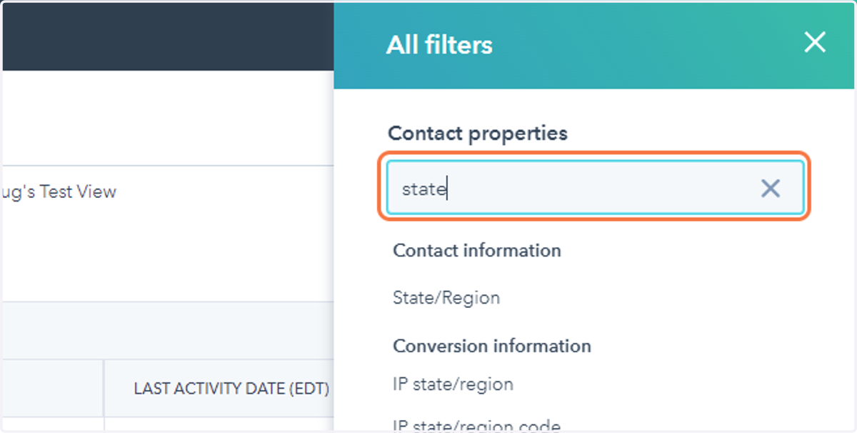 Search for the filter you want to add