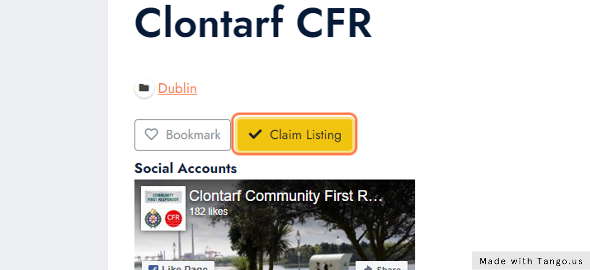 Click on "Claim Listing"