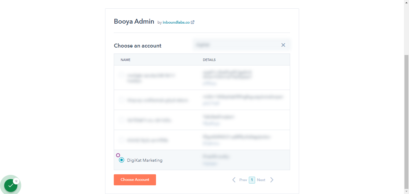 Choose Account