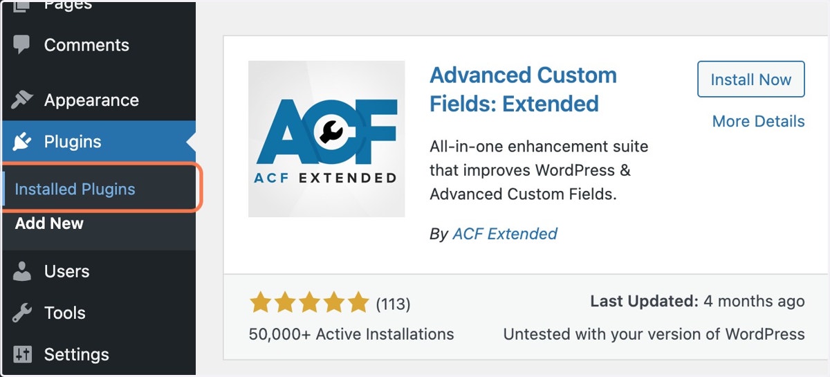 Click on Installed Plugins