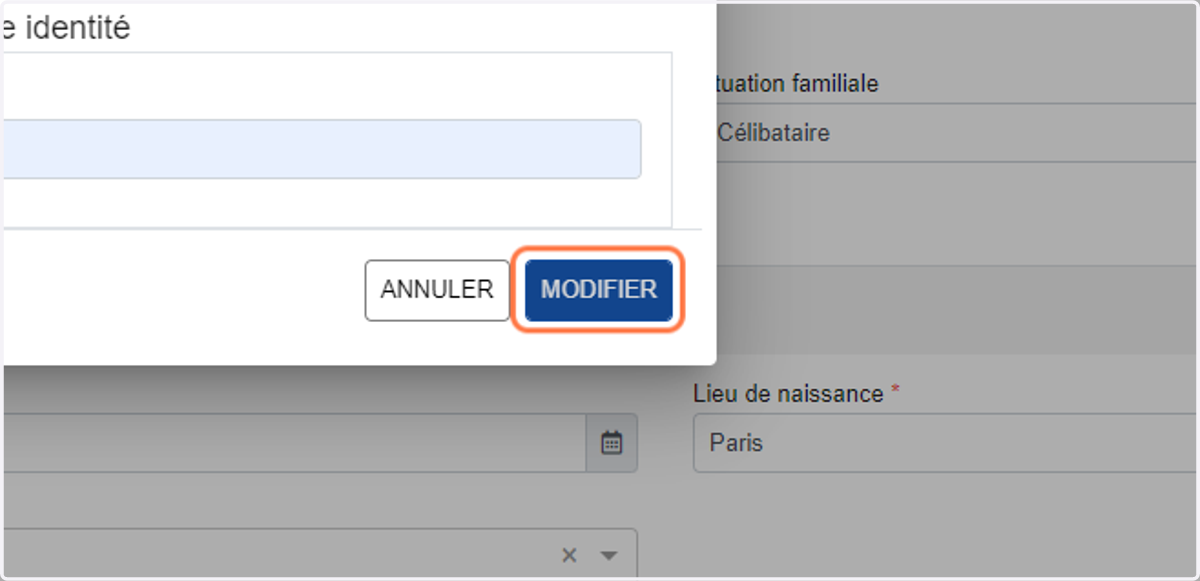 Cliquer sur "MODIFIER"