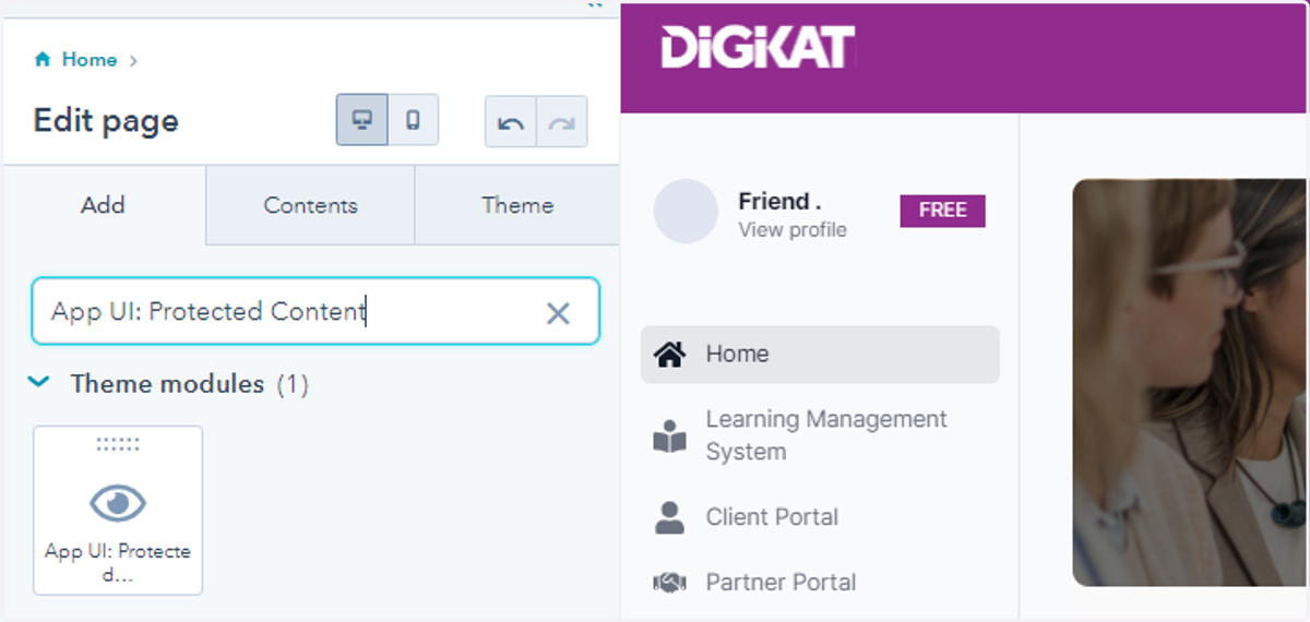 Paste "App UI: Protected Content" into input