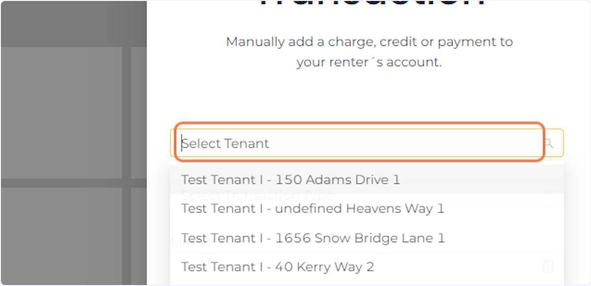 Select Your Tenant from the Dropdown Menu.