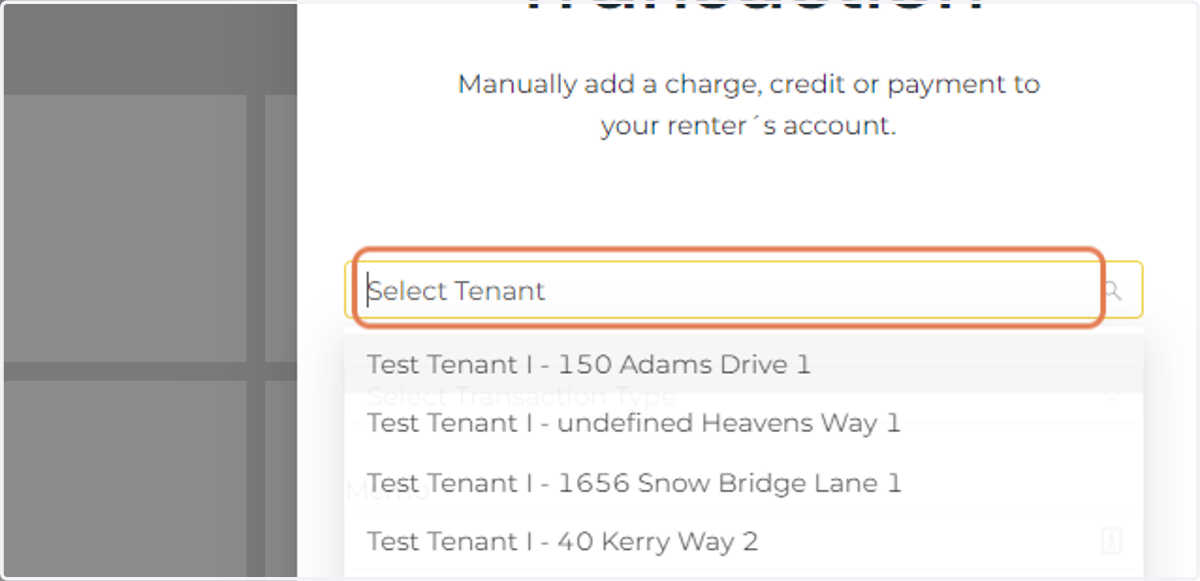 Select Your Tenant from the Dropdown Menu.