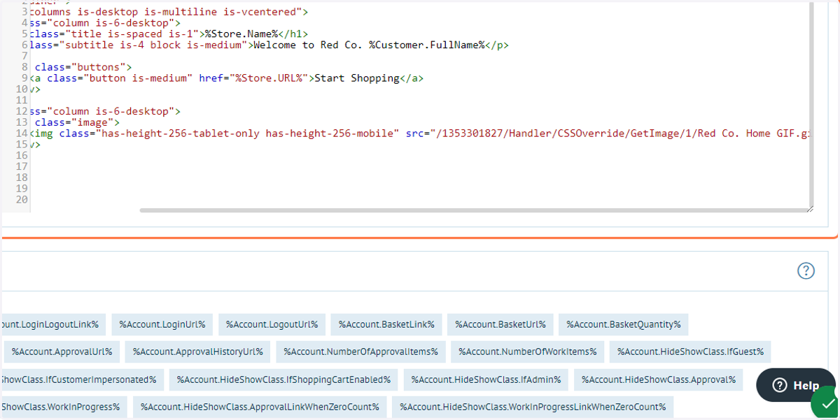 Copy and paste code content from the Editable Content tab to the Chameleon group tab