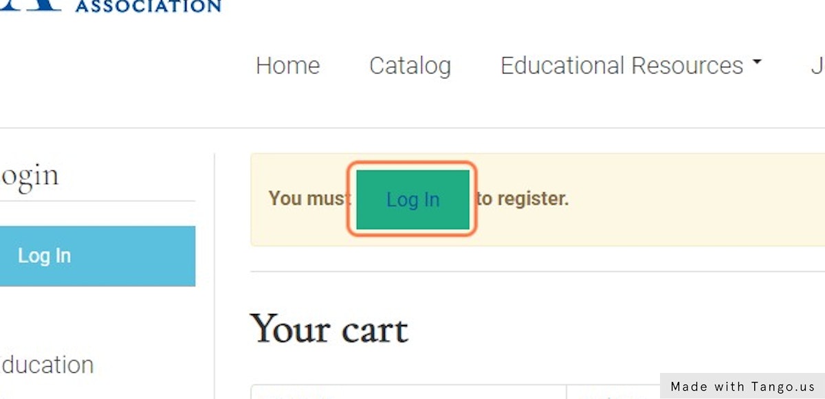 It will prompt you to login to complete registration