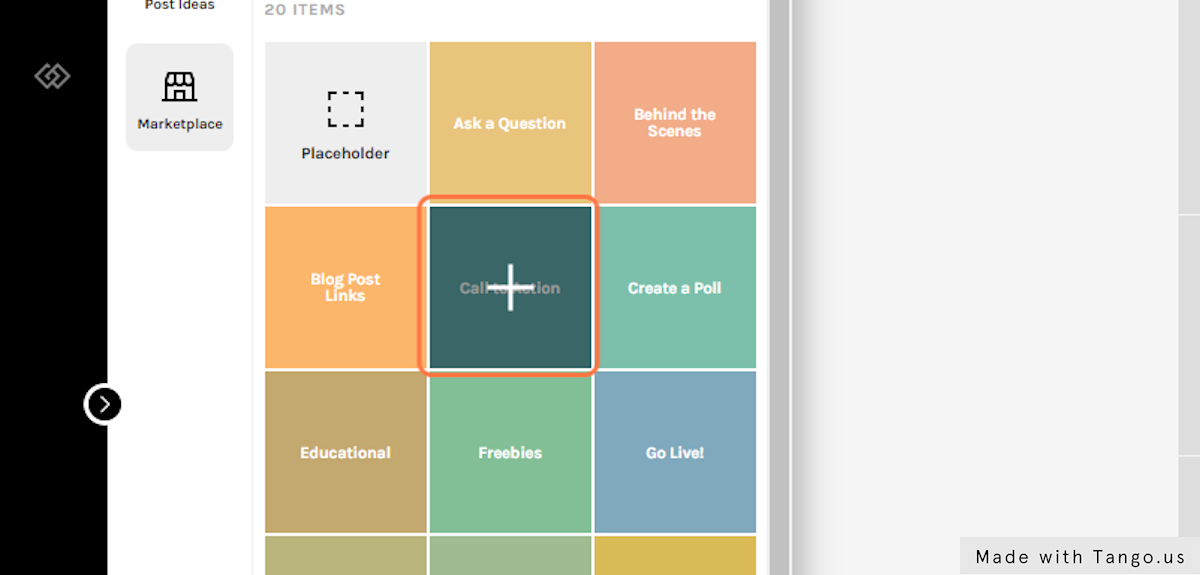 Click on any of the possible themes you may want to use and it will automatically be added on your planned feed.