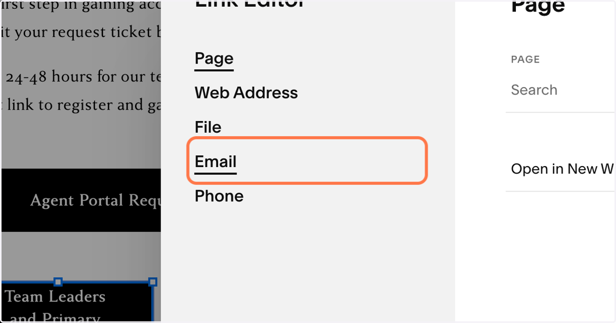 Click on Email