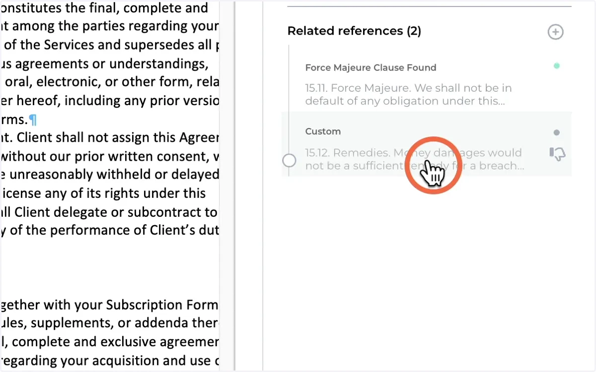 It adds that Custom Reference to the list