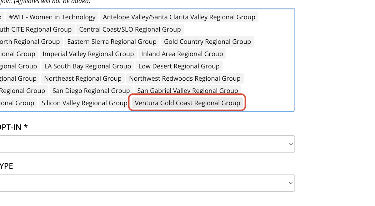 Go to the ADDITIONAL INTEREST GROUPS field in you profile and select any additional groups that you like