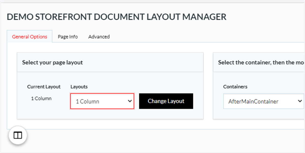 Examine the list of available layouts