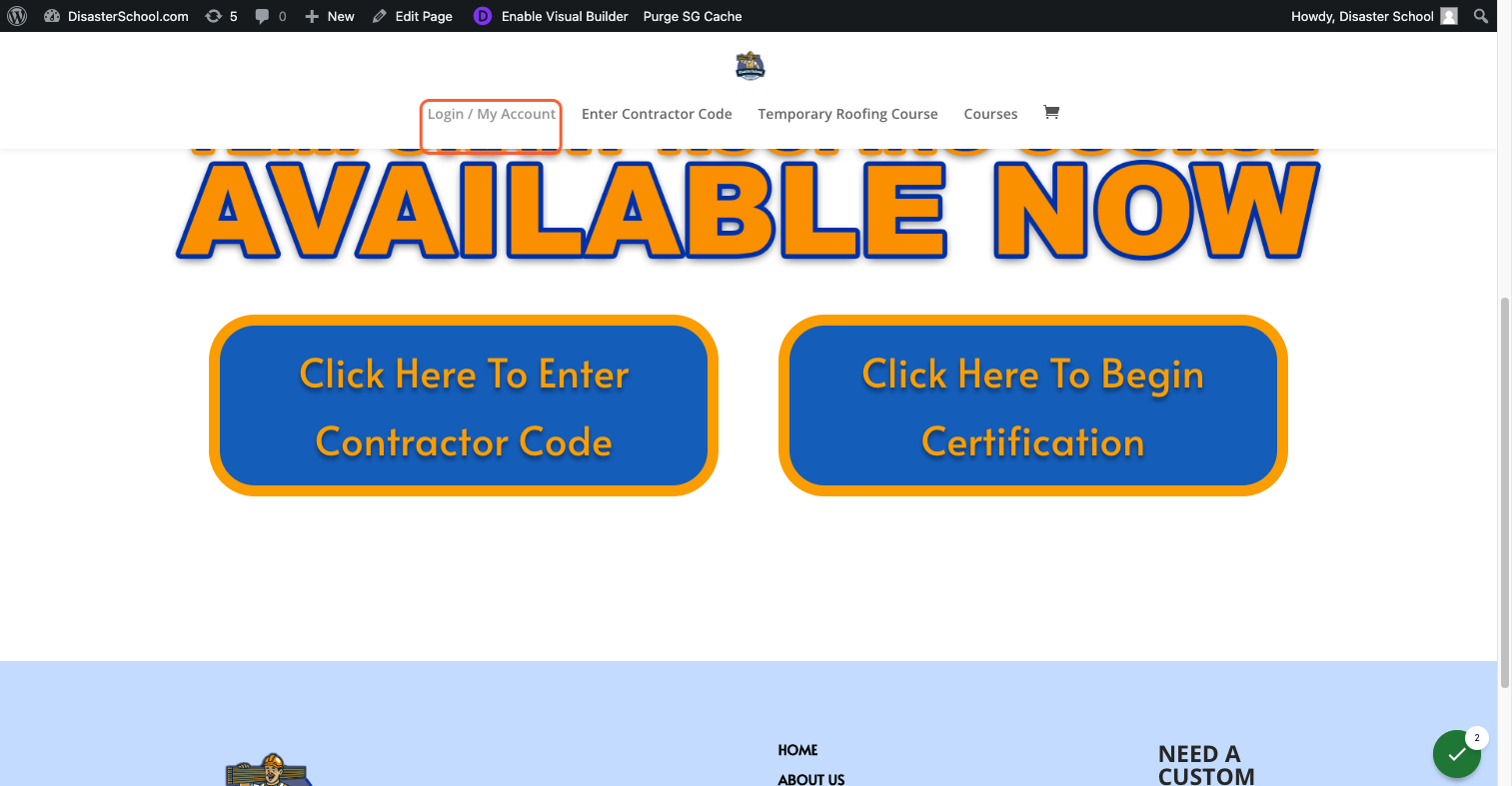 Click on Login / My Account
