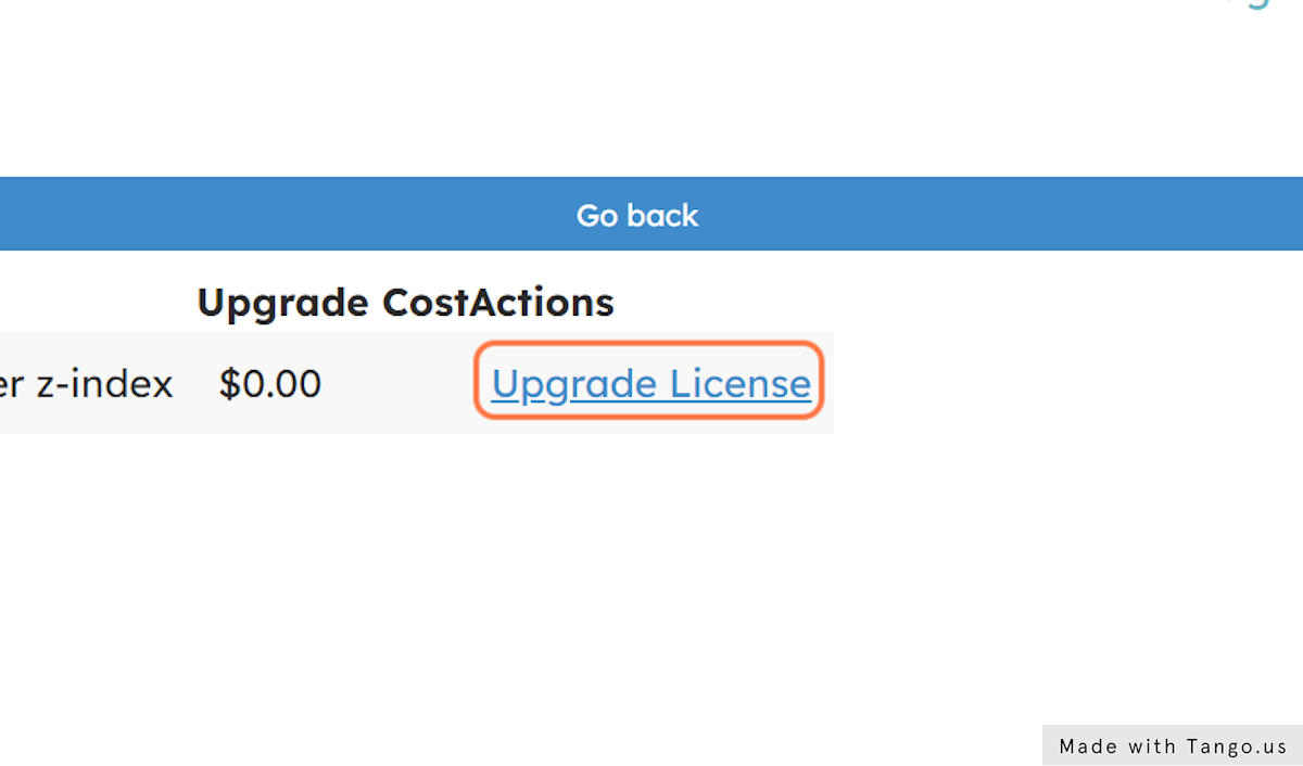 Click on Upgrade License