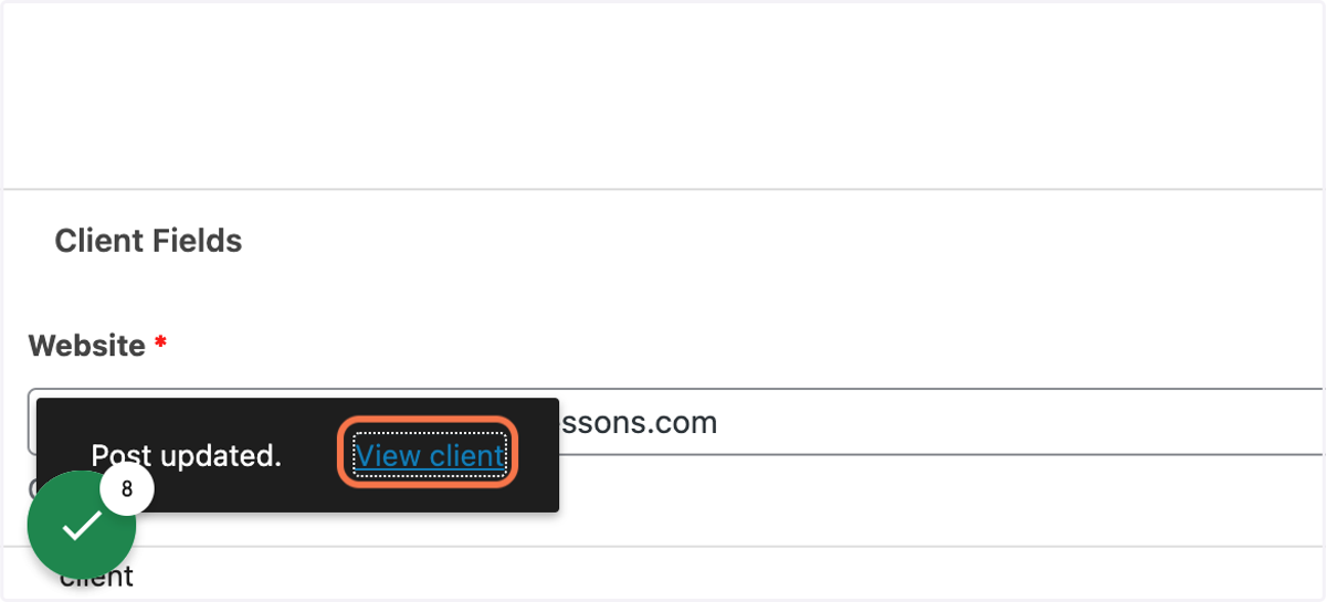 Click on View client