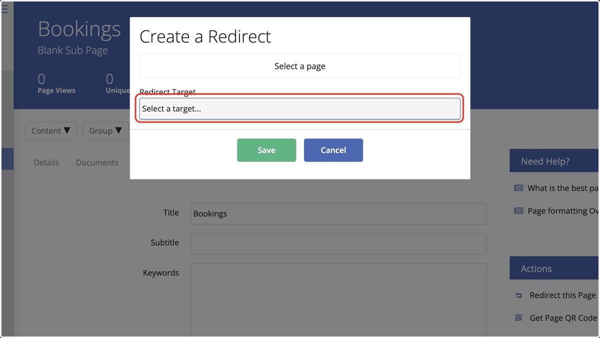 Click on select a target