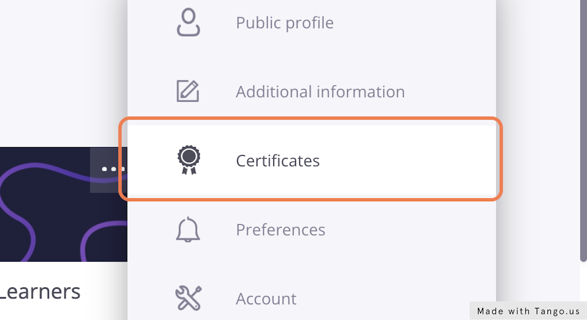 Click on Certificates