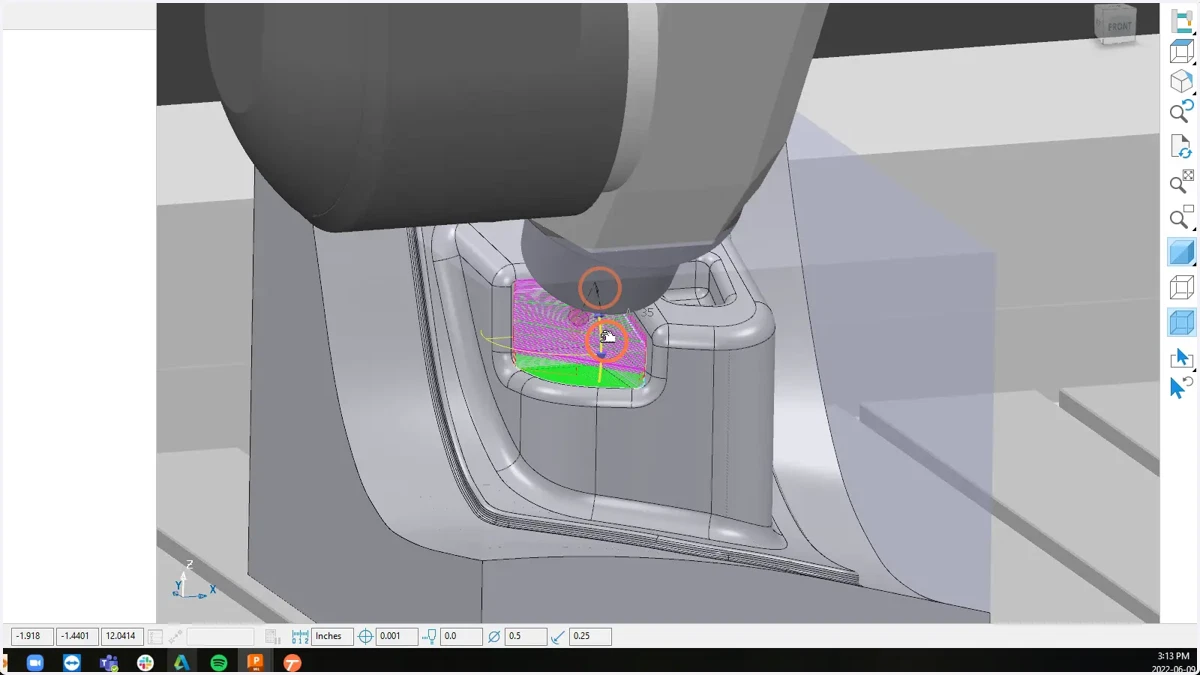 Tip tool axis to desired position