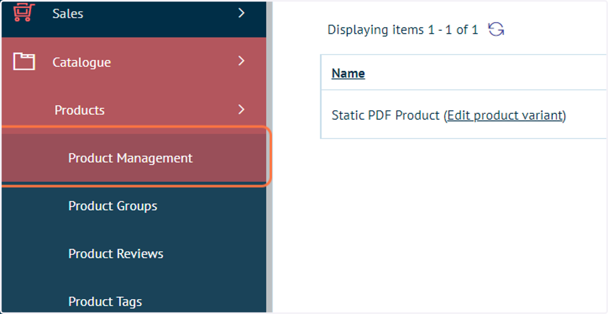 Click on Product Management