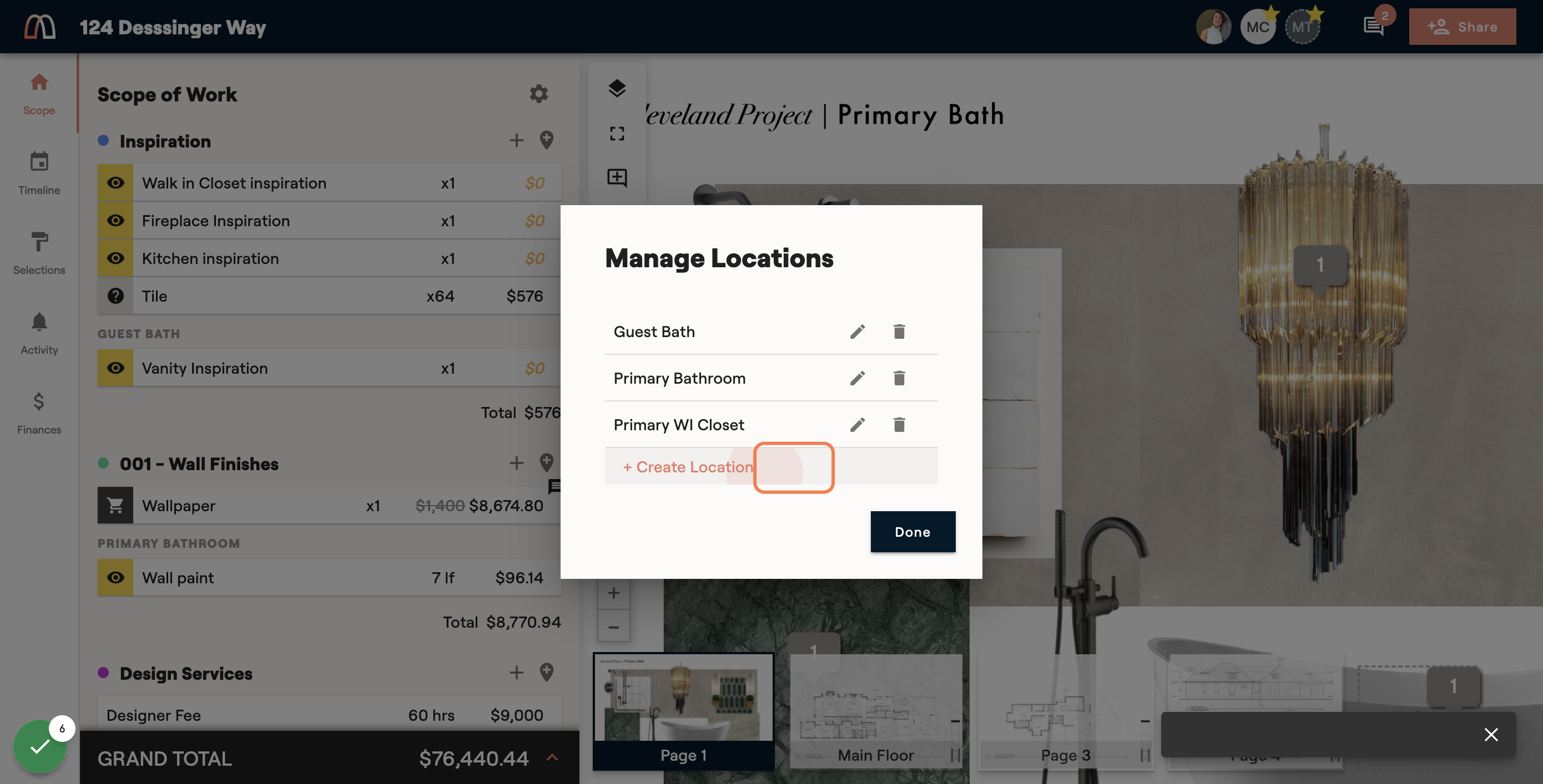 To add a custom location, Click on + CREATE LOCATION