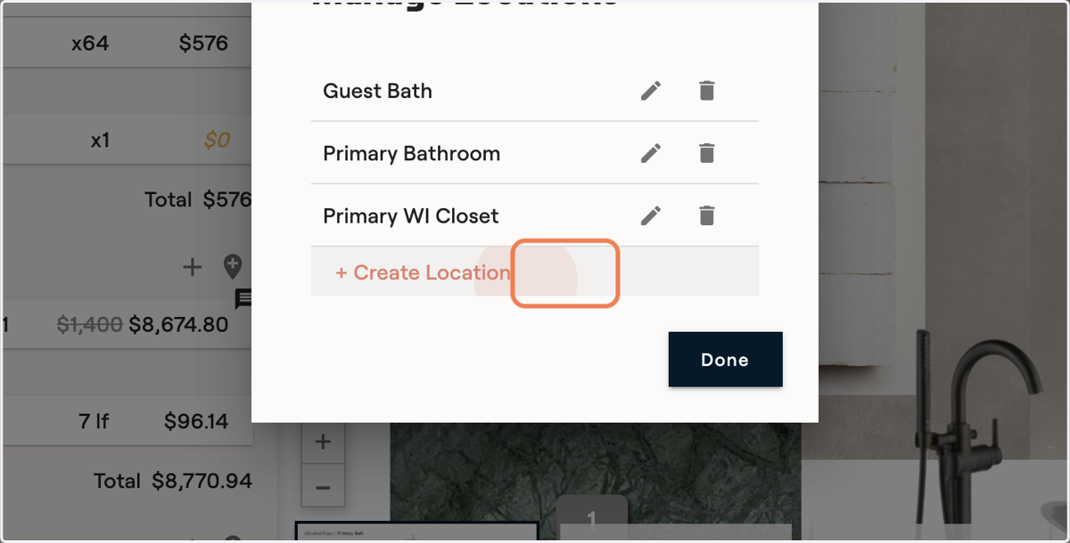 To add a custom location, Click on + CREATE LOCATION