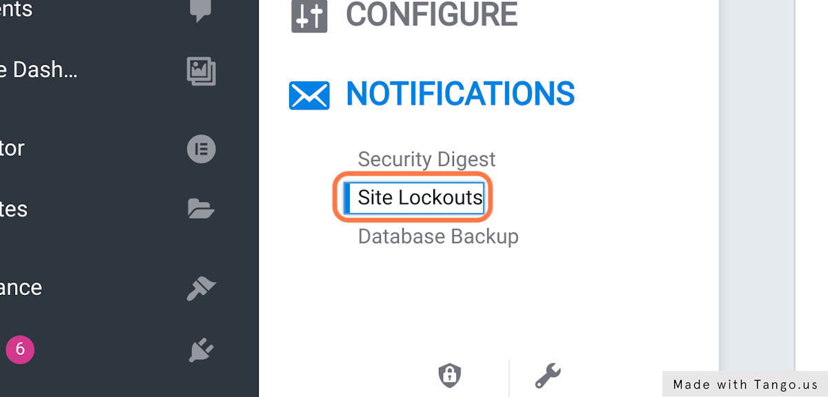 Click on Site Lockouts