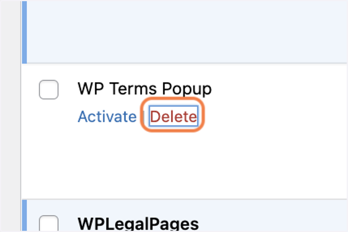 Click on Delete