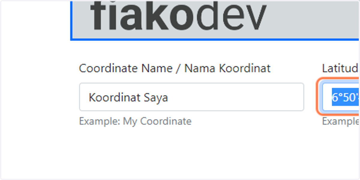 Isi Nama Koordinat