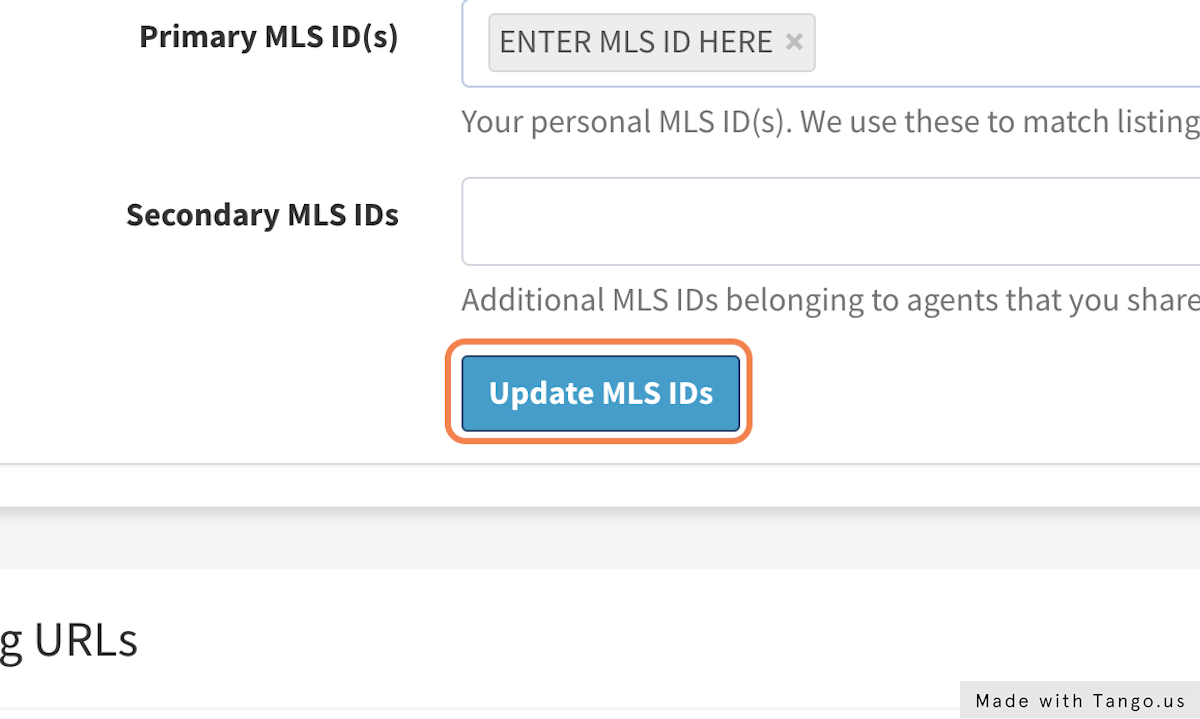 Click on Update MLS IDs