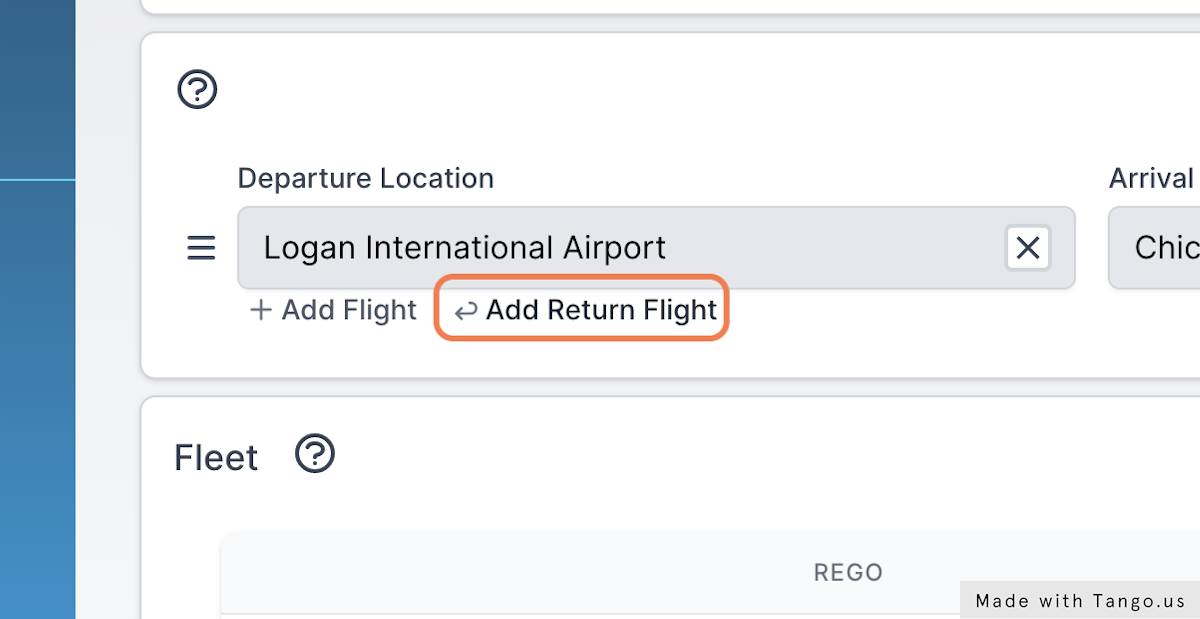 Click on Add Return Flight