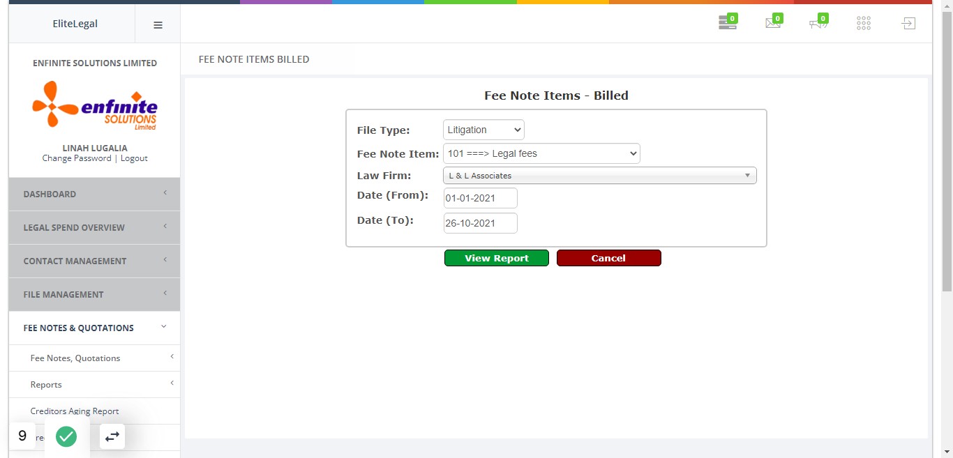 Once done click on the Vie Report button to access the report