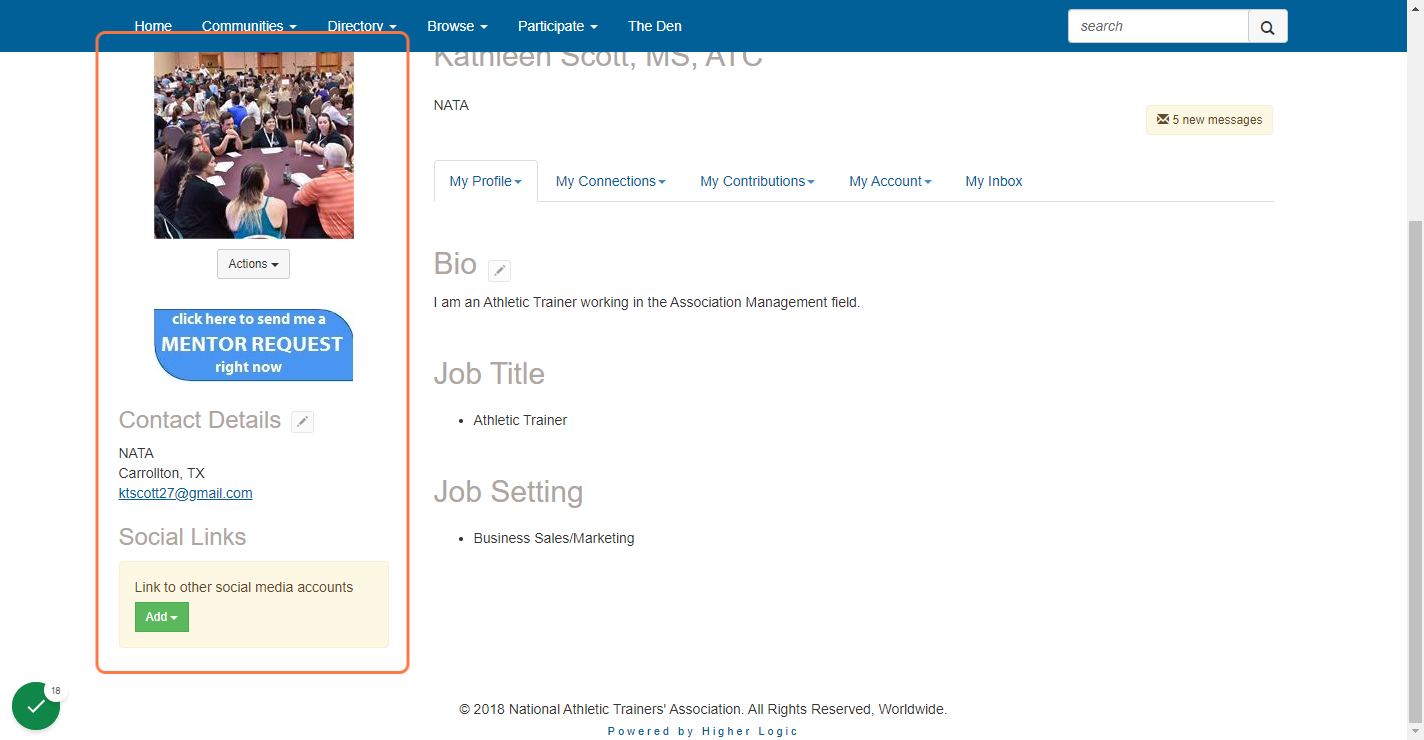 Don't forget to also update your contact details, and add you social links to your Main Profile!