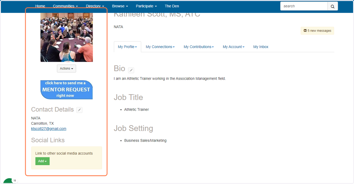 Don't forget to also update your contact details, and add you social links to your Main Profile!