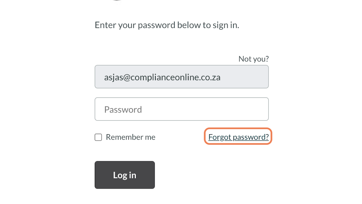 Click on Forgot password?
