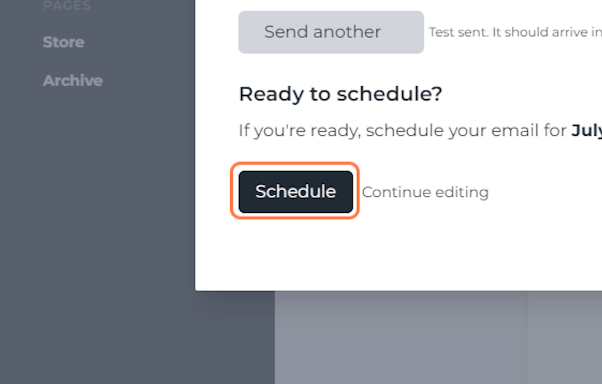 Click on Schedule