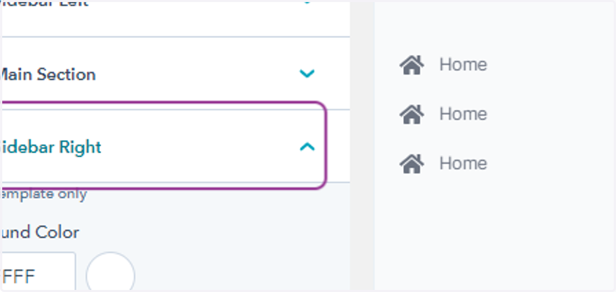 Click on Global Sidebar Right