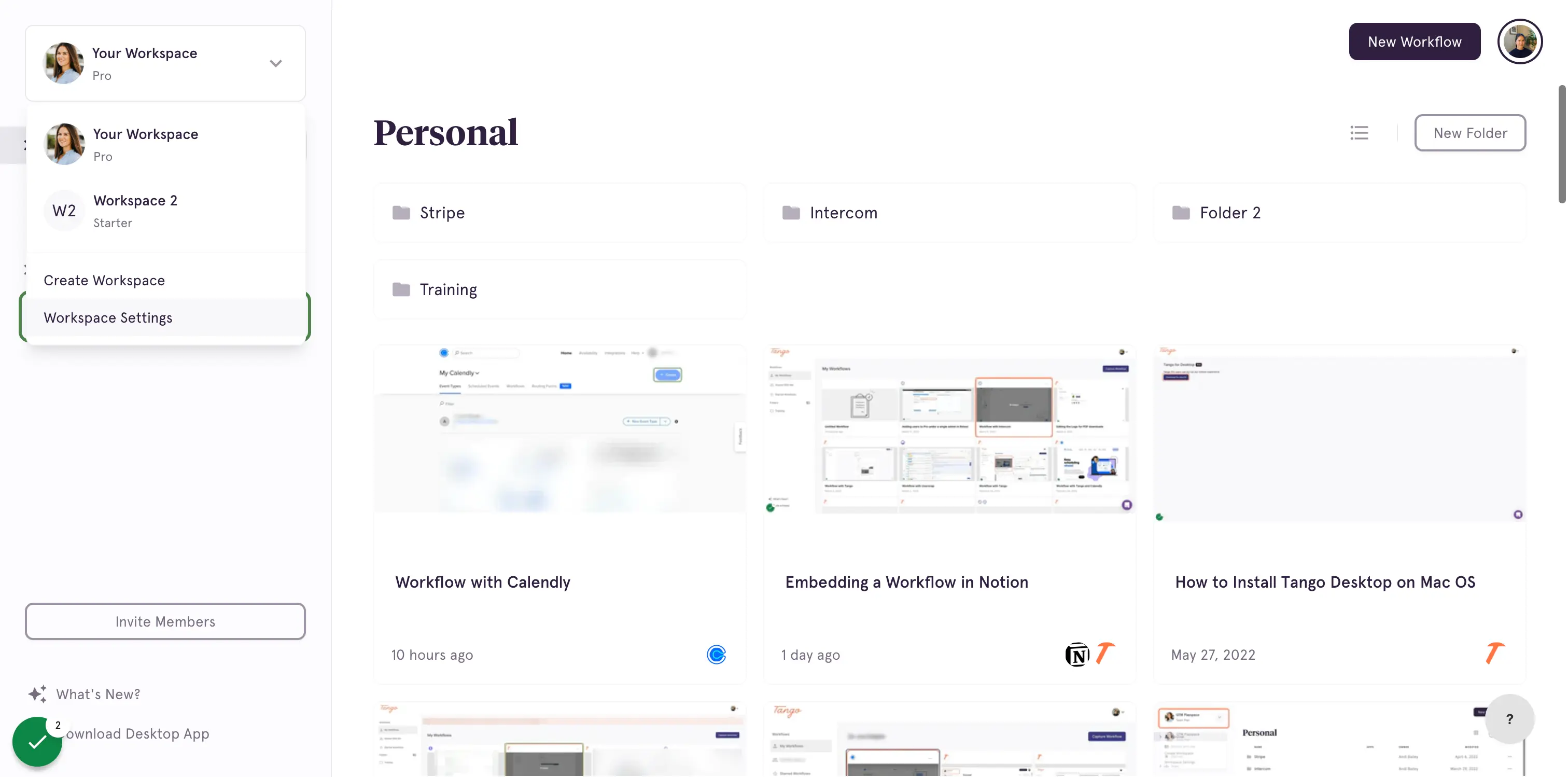 Click on Workspace Settings