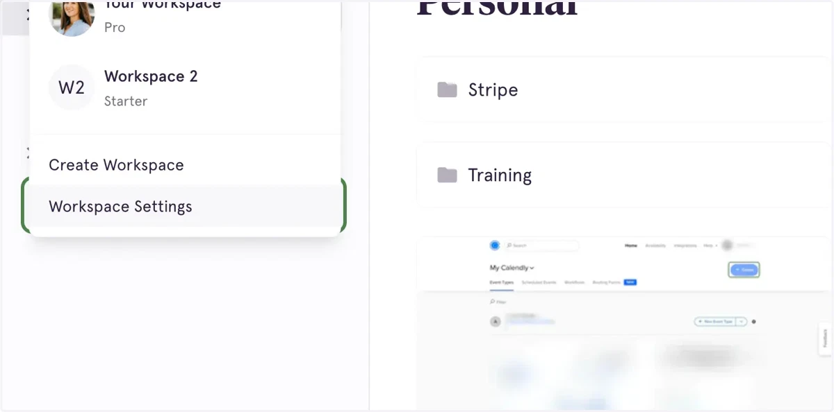 Click on Workspace Settings