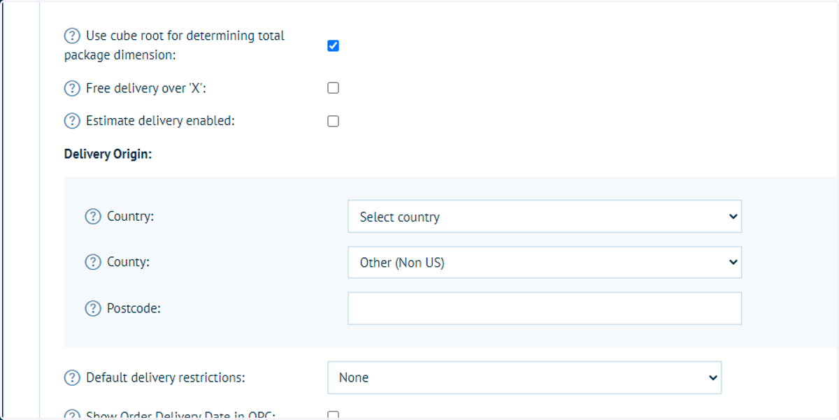 Explore available delivery settings