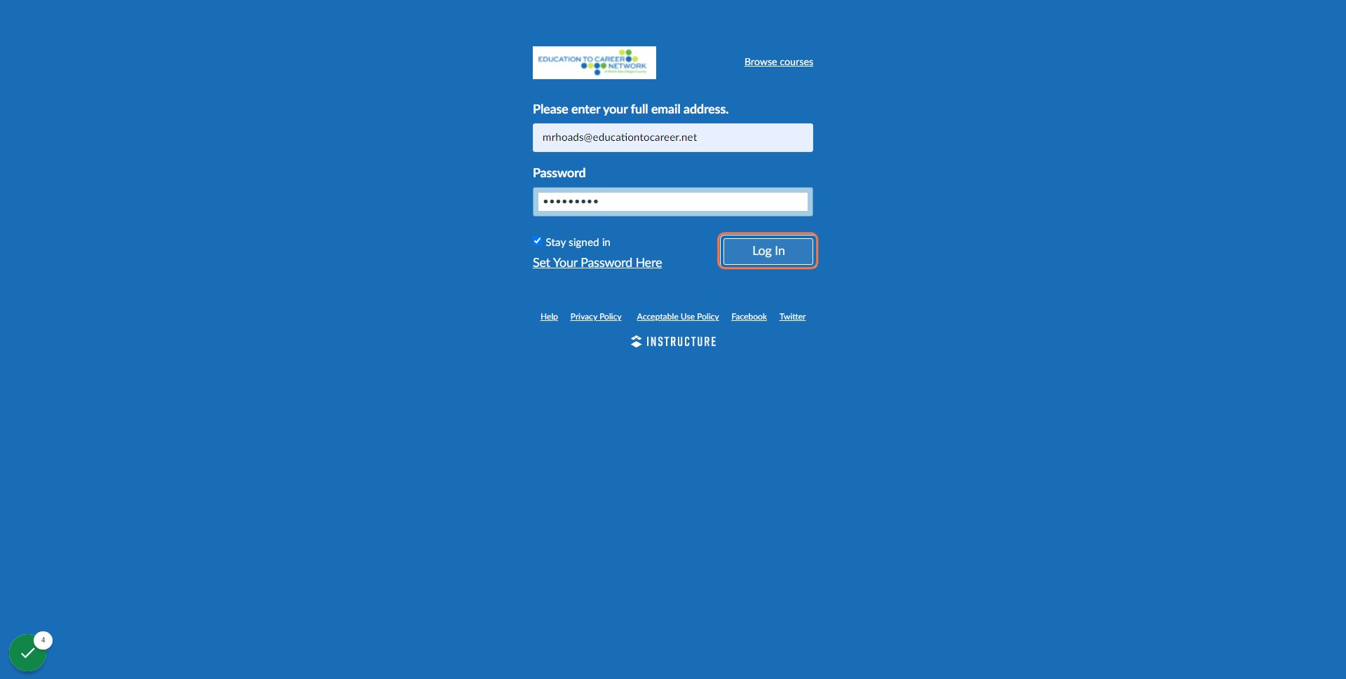 Click on Log In