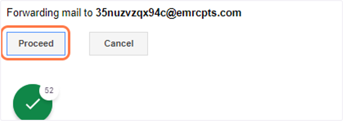 A popup window will open asking you to confirm: Click on Proceed