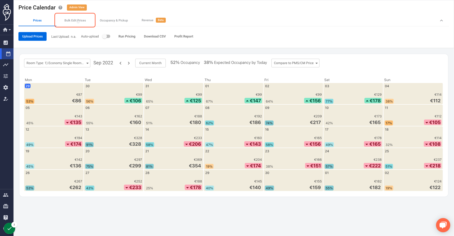 Click on Bulk Edit Prices.