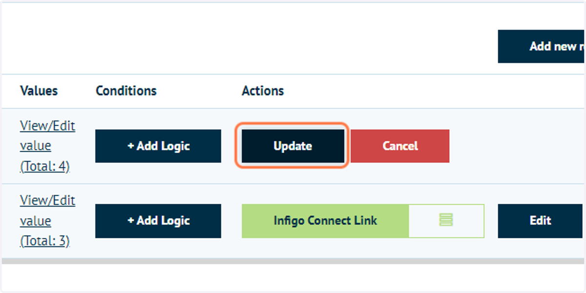 Click on Update