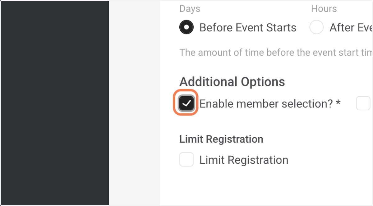 Check Enable member selection?