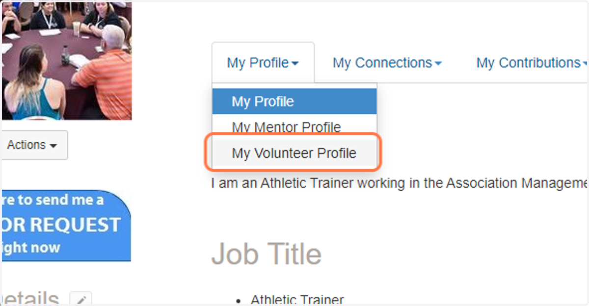 Click on My Volunteer Profile