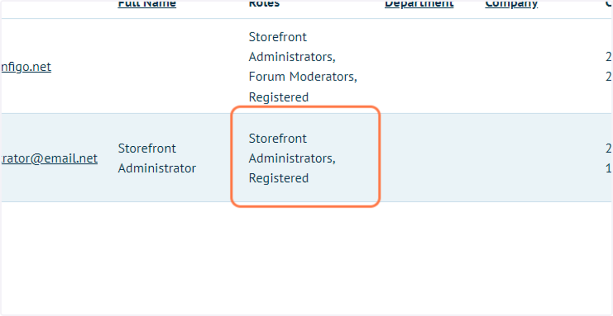 Confirm your new customer has a Storefront Administrator role applied.