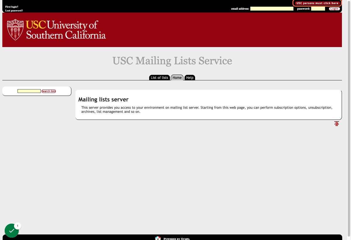 Click on "USC persons must click here"