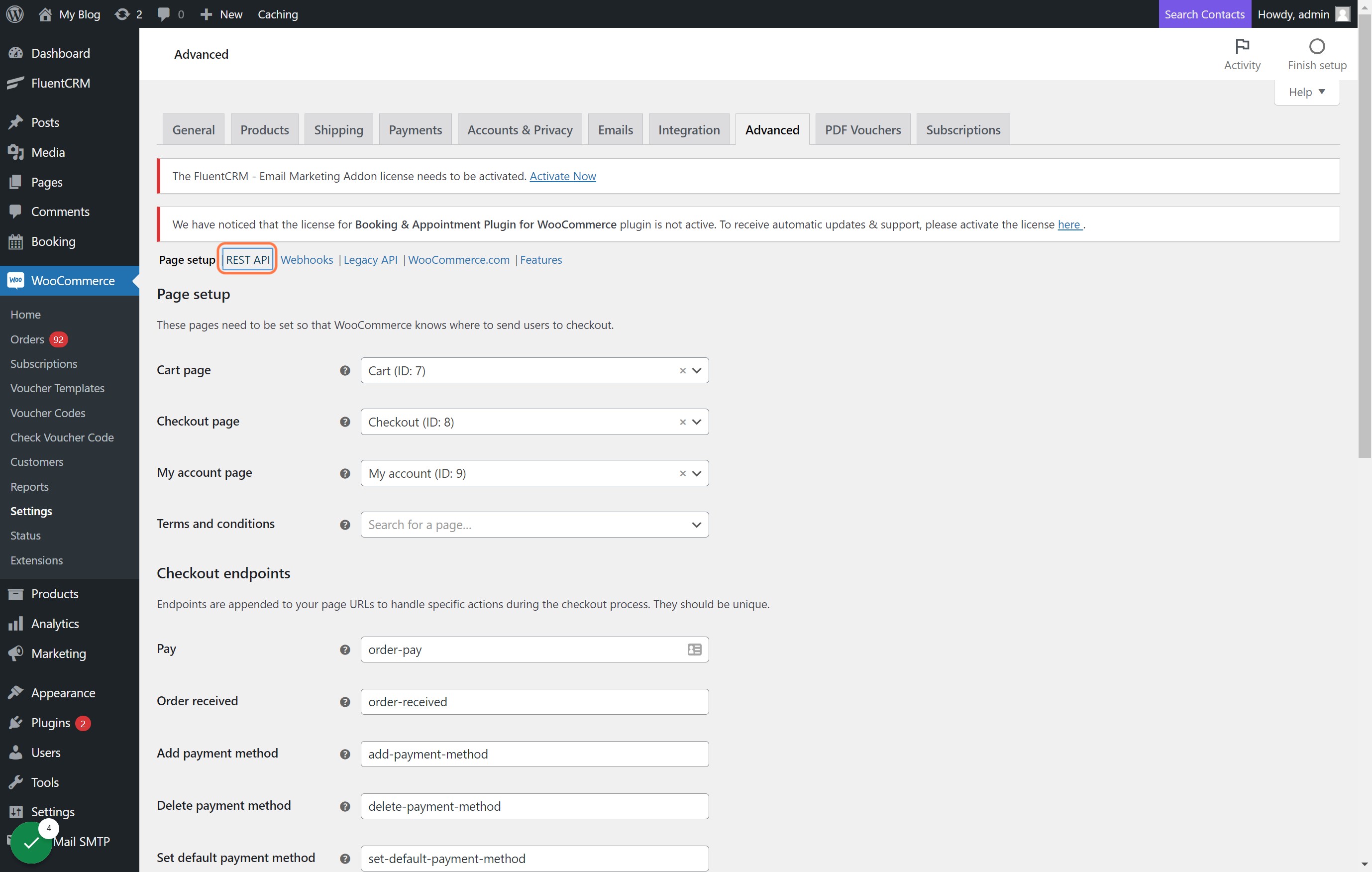 Click on REST API